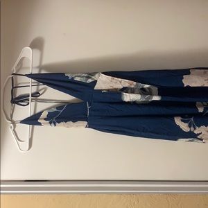 Strapped floral print lace up back